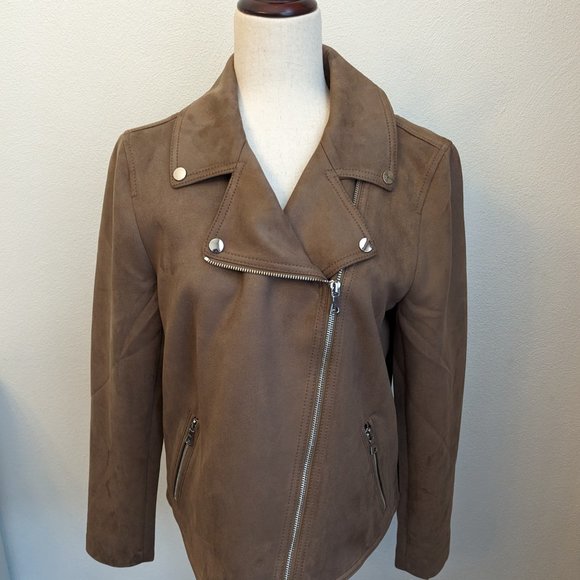 Ann Taylor Faux Suede Moto Jacket - Picture 4 of 13